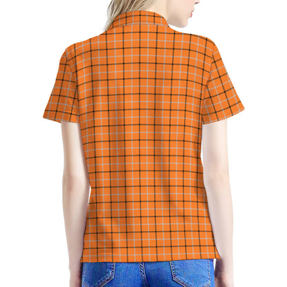 Halloween Tattersall Pattern Print Women's Polo Shirt