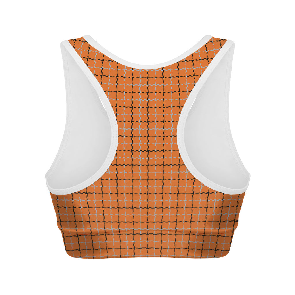 Halloween Tattersall Pattern Print Women's Sports Bra