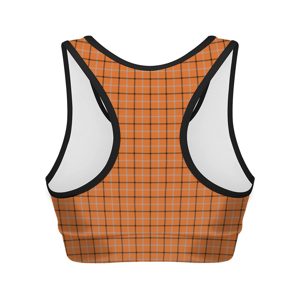 Halloween Tattersall Pattern Print Women's Sports Bra