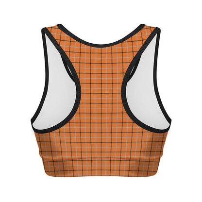 Halloween Tattersall Pattern Print Women's Sports Bra