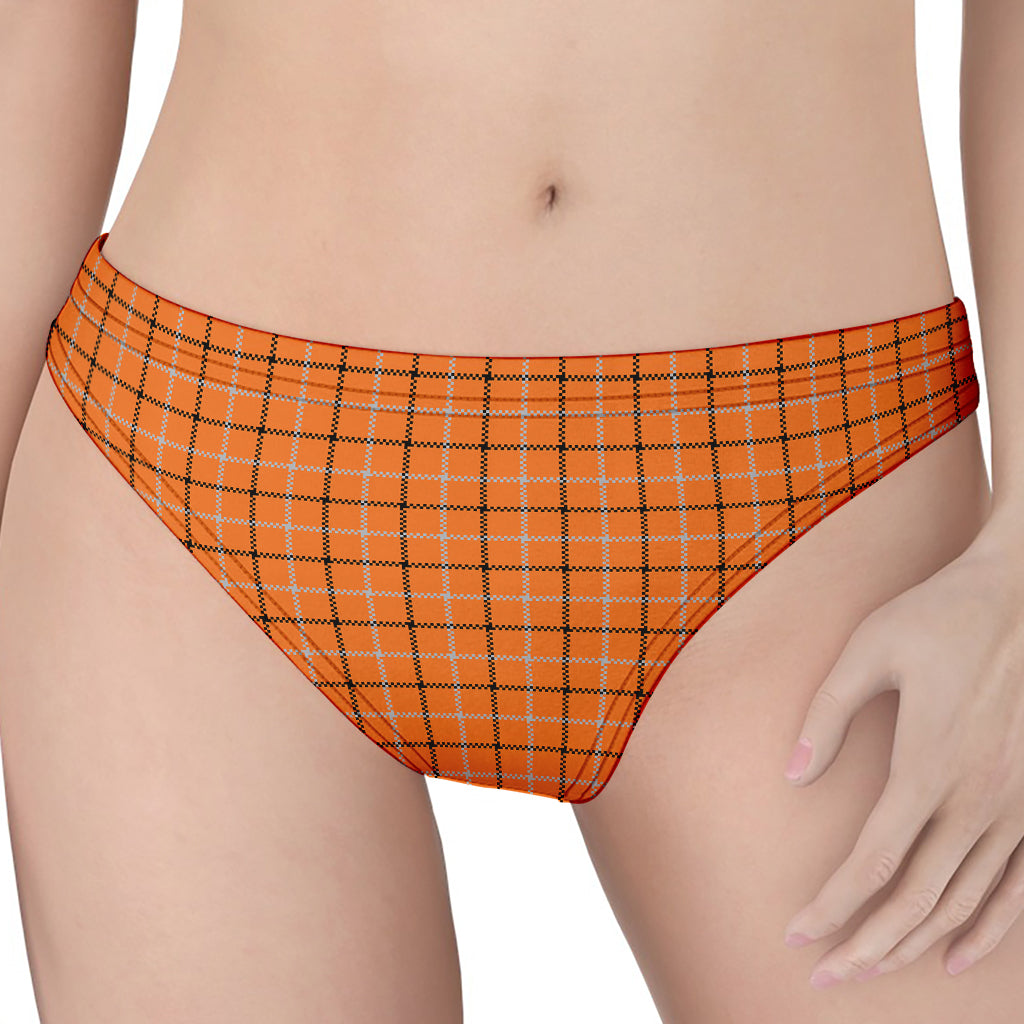 Halloween Tattersall Pattern Print Women's Thong