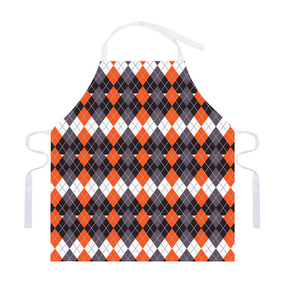 Halloween Themed Argyle Pattern Print Adjustable Apron
