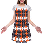 Halloween Themed Argyle Pattern Print Adjustable Apron