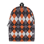 Halloween Themed Argyle Pattern Print Backpack