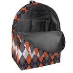 Halloween Themed Argyle Pattern Print Backpack