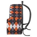 Halloween Themed Argyle Pattern Print Backpack
