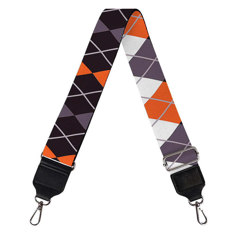 Halloween Themed Argyle Pattern Print Bag Strap