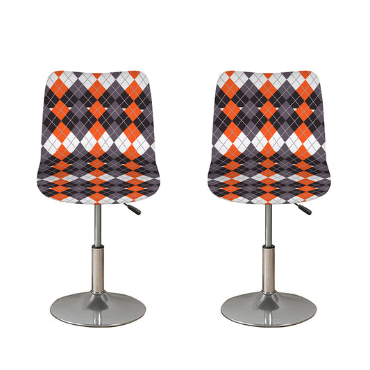 Halloween Themed Argyle Pattern Print Bar Stool Covers