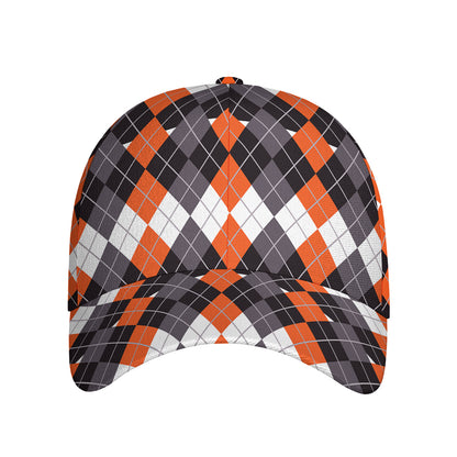 Halloween Themed Argyle Pattern Print Baseball Cap