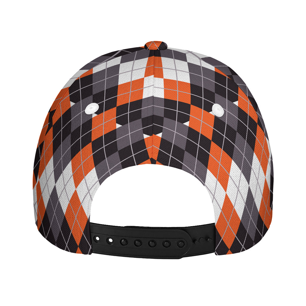Halloween Themed Argyle Pattern Print Baseball Cap