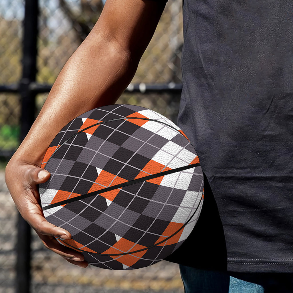 Halloween Themed Argyle Pattern Print Basketball
