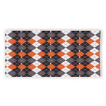 Halloween Themed Argyle Pattern Print Beach Towel