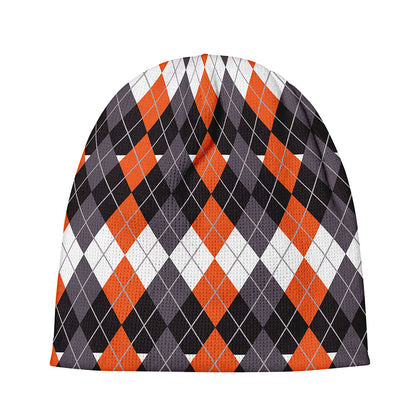 Halloween Themed Argyle Pattern Print Beanie