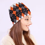 Halloween Themed Argyle Pattern Print Beanie