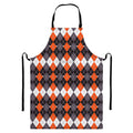 Halloween Themed Argyle Pattern Print Bib Apron With Pocket