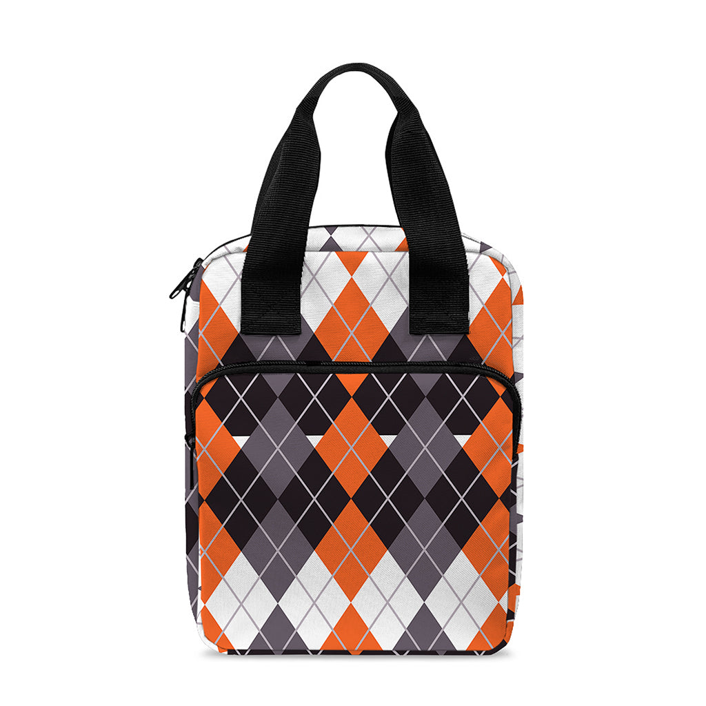 Halloween Themed Argyle Pattern Print Bible Tote Bag