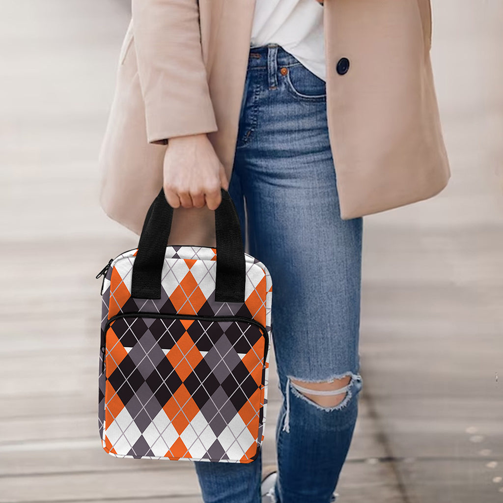 Halloween Themed Argyle Pattern Print Bible Tote Bag