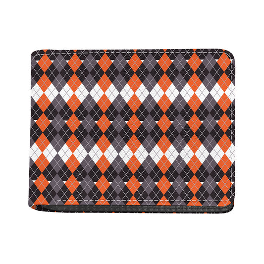 Halloween Themed Argyle Pattern Print Bifold Wallet