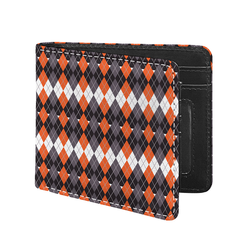 Halloween Themed Argyle Pattern Print Bifold Wallet