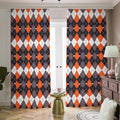 Halloween Themed Argyle Pattern Print Dimout Pencil Pleat Curtains