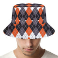 Halloween Themed Argyle Pattern Print Bucket Hat