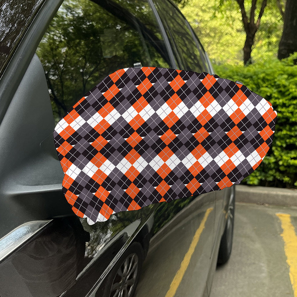 Halloween Themed Argyle Pattern Print Car Side Mirror Covers