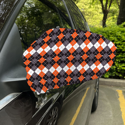 Halloween Themed Argyle Pattern Print Car Side Mirror Covers