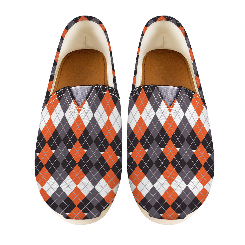 Halloween Themed Argyle Pattern Print Casual Shoes