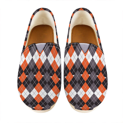 Halloween Themed Argyle Pattern Print Casual Shoes