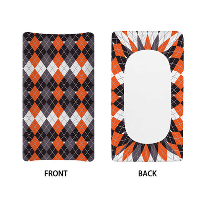 Halloween Themed Argyle Pattern Print Changing Pad Cover