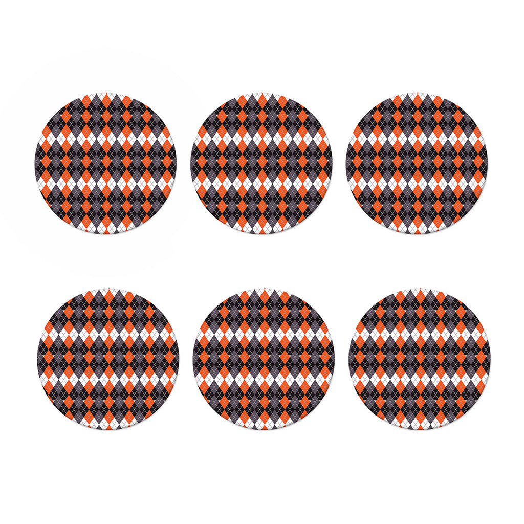 Halloween Themed Argyle Pattern Print Coaster Set