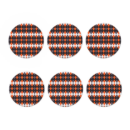 Halloween Themed Argyle Pattern Print Coaster Set