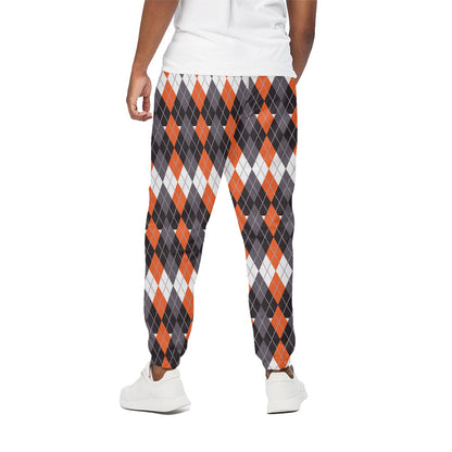 Halloween Themed Argyle Pattern Print Cotton Pants