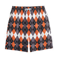 Halloween Themed Argyle Pattern Print Cotton Shorts