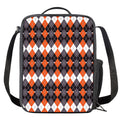 Halloween Themed Argyle Pattern Print Crossbody Lunch Bag