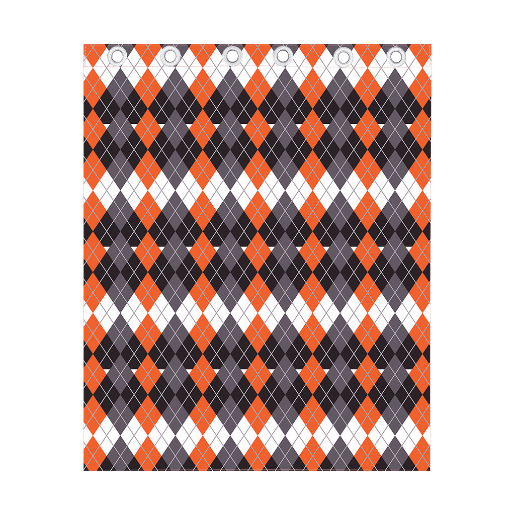 Halloween Themed Argyle Pattern Print Curtain