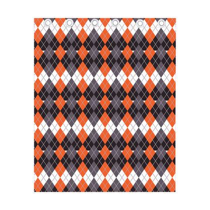 Halloween Themed Argyle Pattern Print Curtain