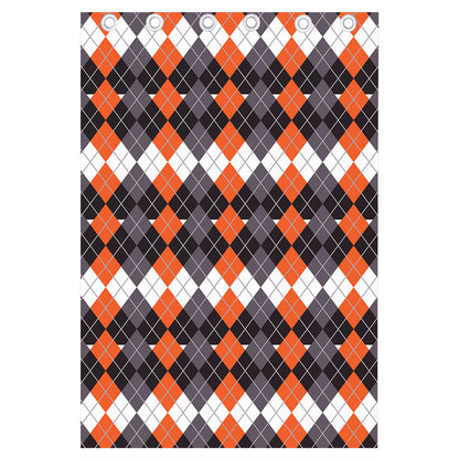 Halloween Themed Argyle Pattern Print Curtain
