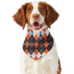 Halloween Themed Argyle Pattern Print Dog Bandana