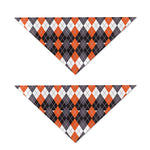 Halloween Themed Argyle Pattern Print Dog Bandana