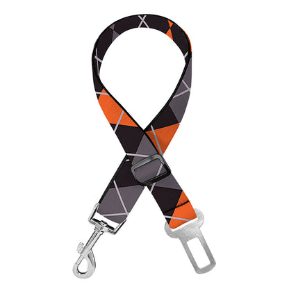 Halloween Themed Argyle Pattern Print Dog Seat Belt