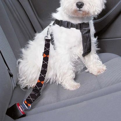 Halloween Themed Argyle Pattern Print Dog Seat Belt