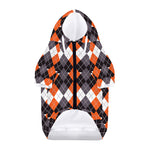 Halloween Themed Argyle Pattern Print Dog Zip Up Hoodie