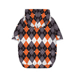 Halloween Themed Argyle Pattern Print Dog Zip Up Hoodie