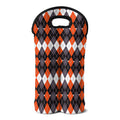 Halloween Themed Argyle Pattern Print Double Neoprene Wine Tote