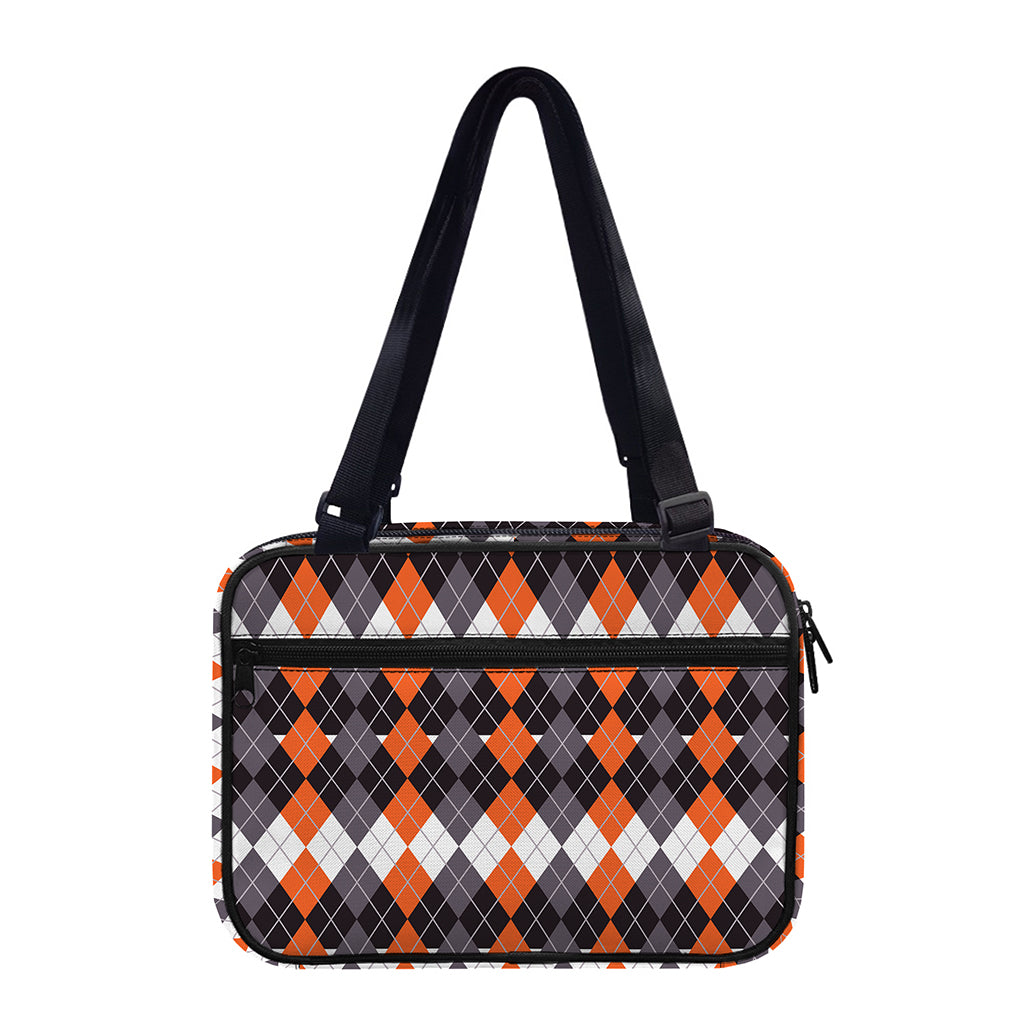 Halloween Themed Argyle Pattern Print Double Strap Bible Bag