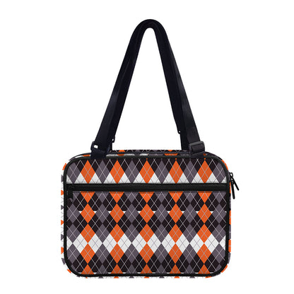 Halloween Themed Argyle Pattern Print Double Strap Bible Bag