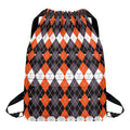 Halloween Themed Argyle Pattern Print Drawstring Backpack