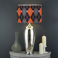 Halloween Themed Argyle Pattern Print Drum Lamp Shade