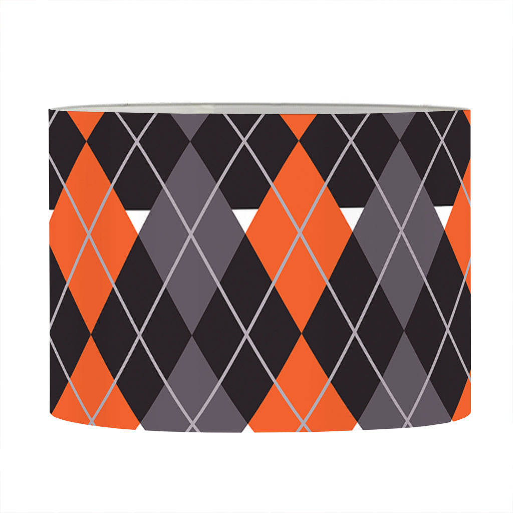 Halloween Themed Argyle Pattern Print Drum Lamp Shade